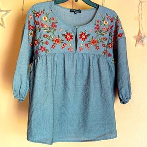 Pin stripe floral Andre blouse